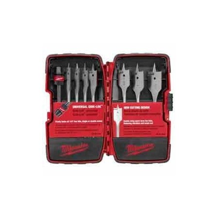 Milwaukee Tool Milwaukee® 49-22-0175 8 Piece Universal QUIK-LOK„¢ Flat Boring Set - Pkg Qty 5 49-22-0175